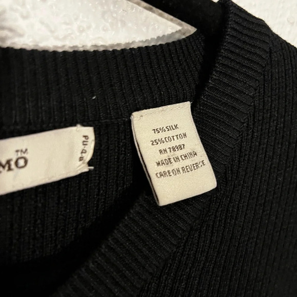 Pronto Uomo Men's Sweater Cotton Cashmere Size 2X V- Neck Bkack Lightweight - Picture 3 of 4